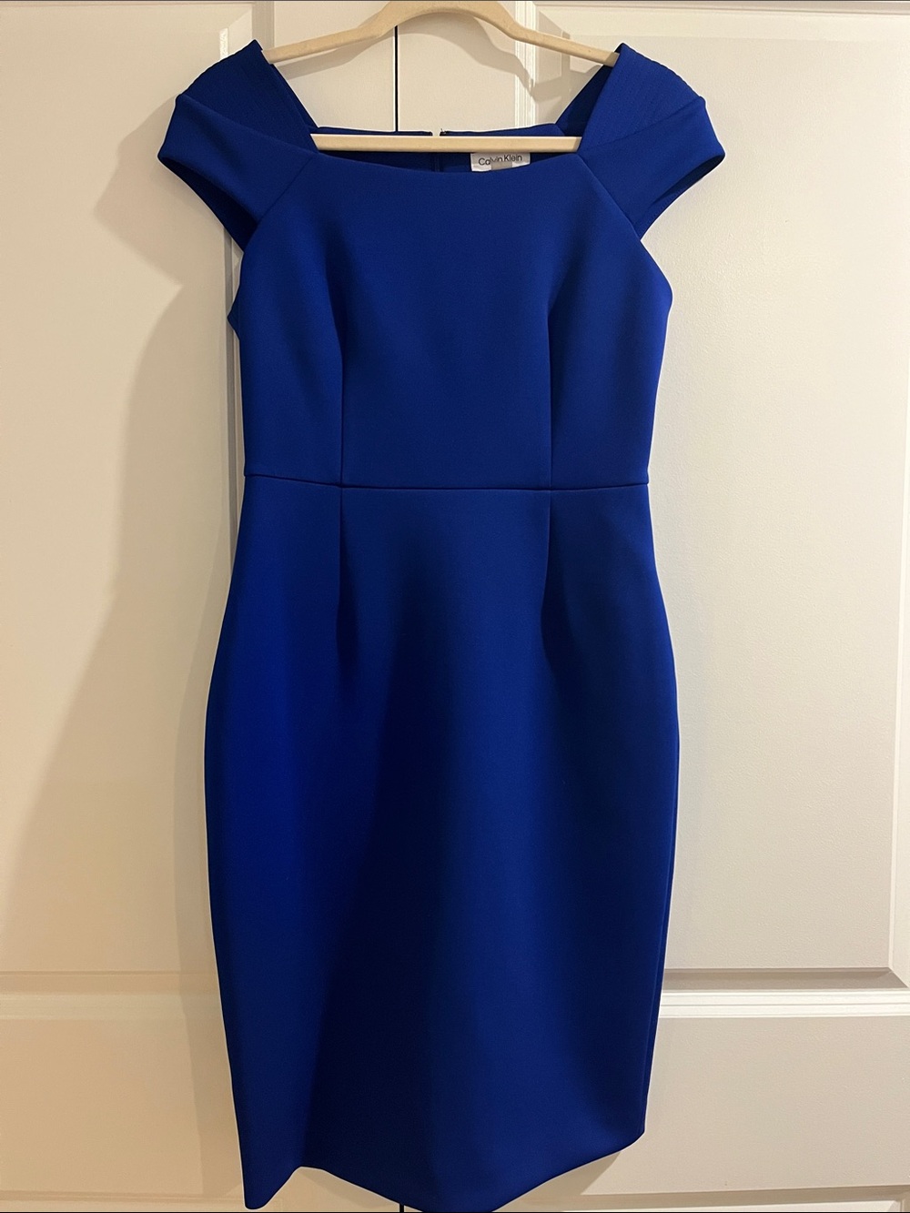 Calvin Klein Cobalt Blue Cap-Sleeve Sheath Dress